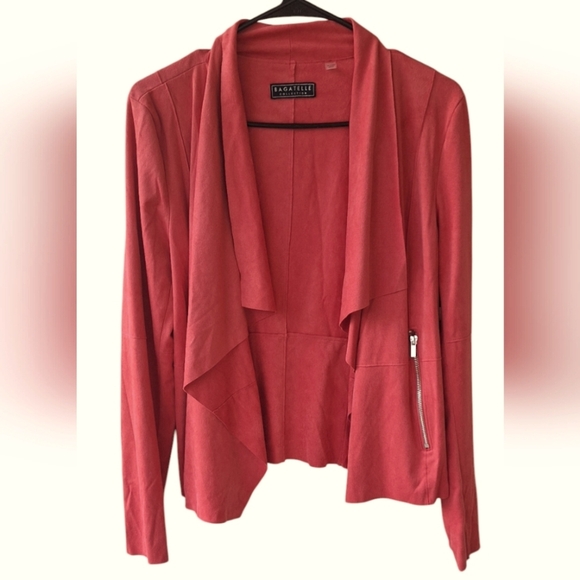 Bagatelle Collection Red Faux Leather Women's Jacket Size M NWT - Picture 3 of 10